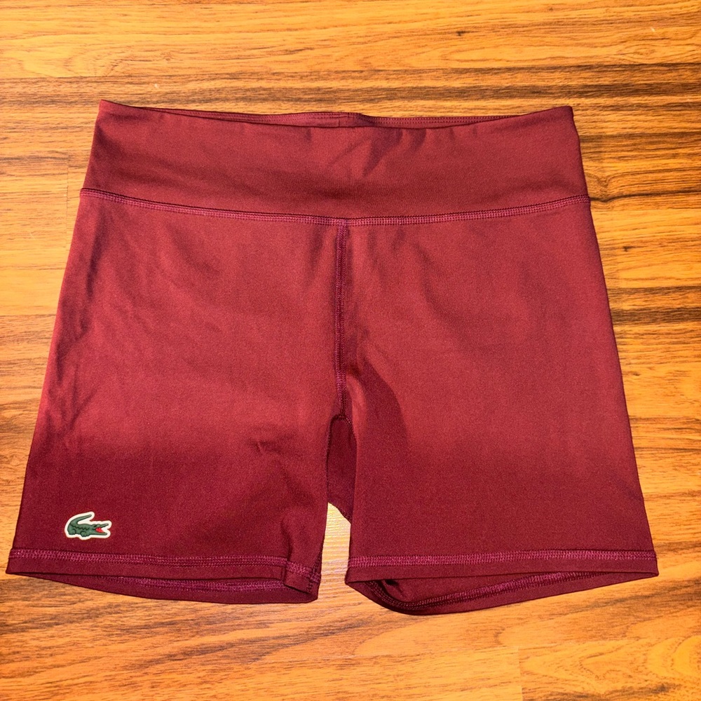 Lacoste Women's Dark Red Bike Shorts
